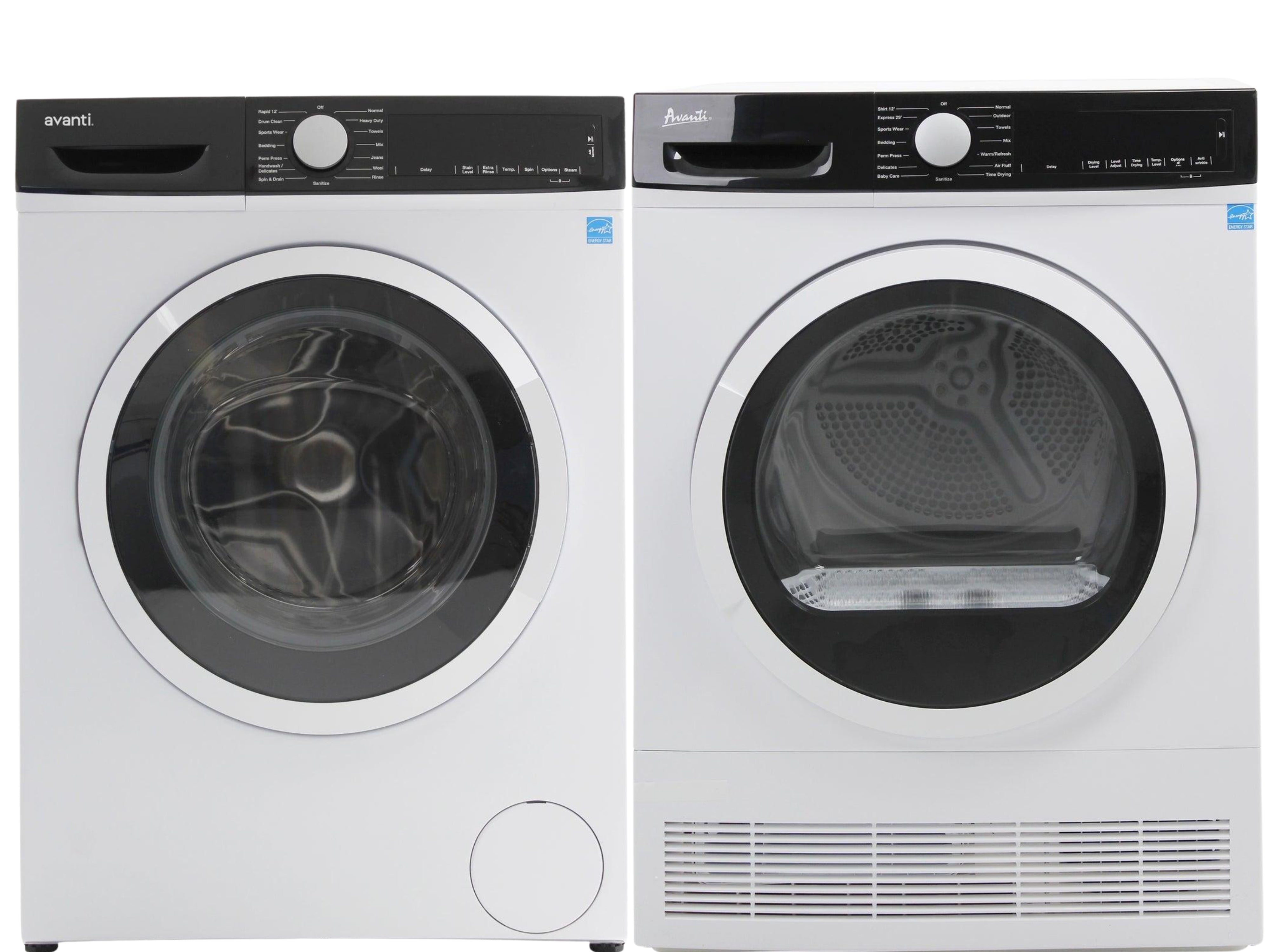 Avanti Front Load Washer & Electric Dryer Set - White, Side-by-Side Laundry Pair
