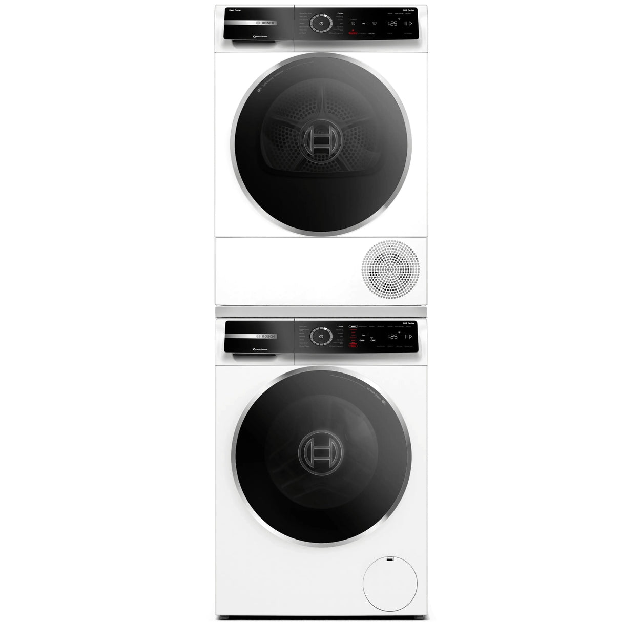 Bosch Front Load Washer & Electric Dryer Set with Stacking Kit- White