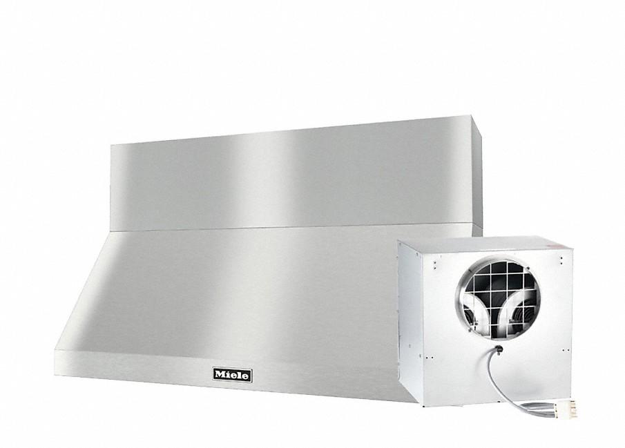 DAR 1250 Set 6 Wall-Mounted Range Hood with Extraction Mode with external XXL motor including 12" chimney cover.