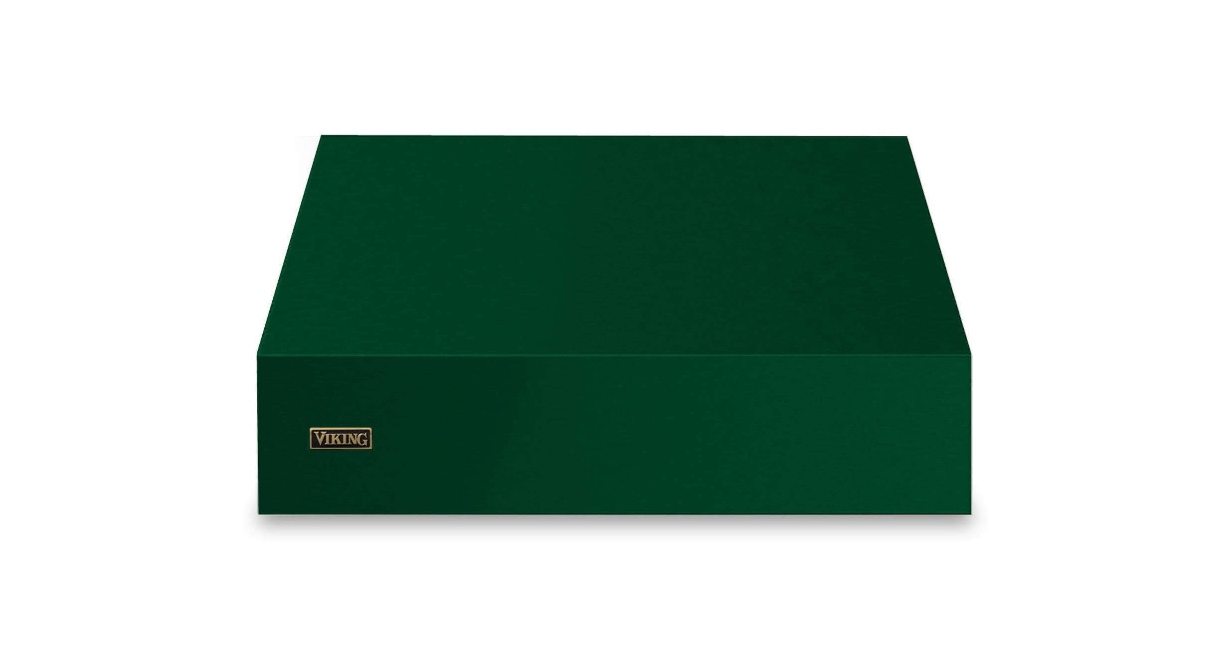 36"W. 18"H. Wall Hood (Finish: Ivy, Trim: Brushed Brass)