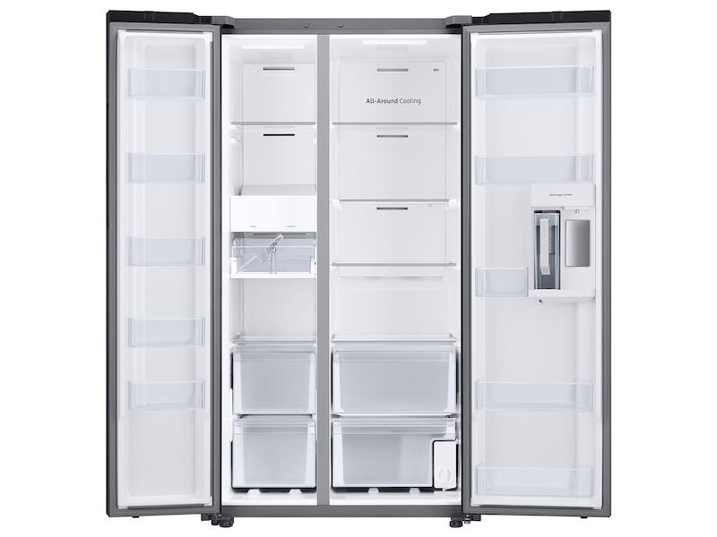 Bespoke Side-by-Side 28 cu. ft. Refrigerator with Beverage Center™ in White Glass