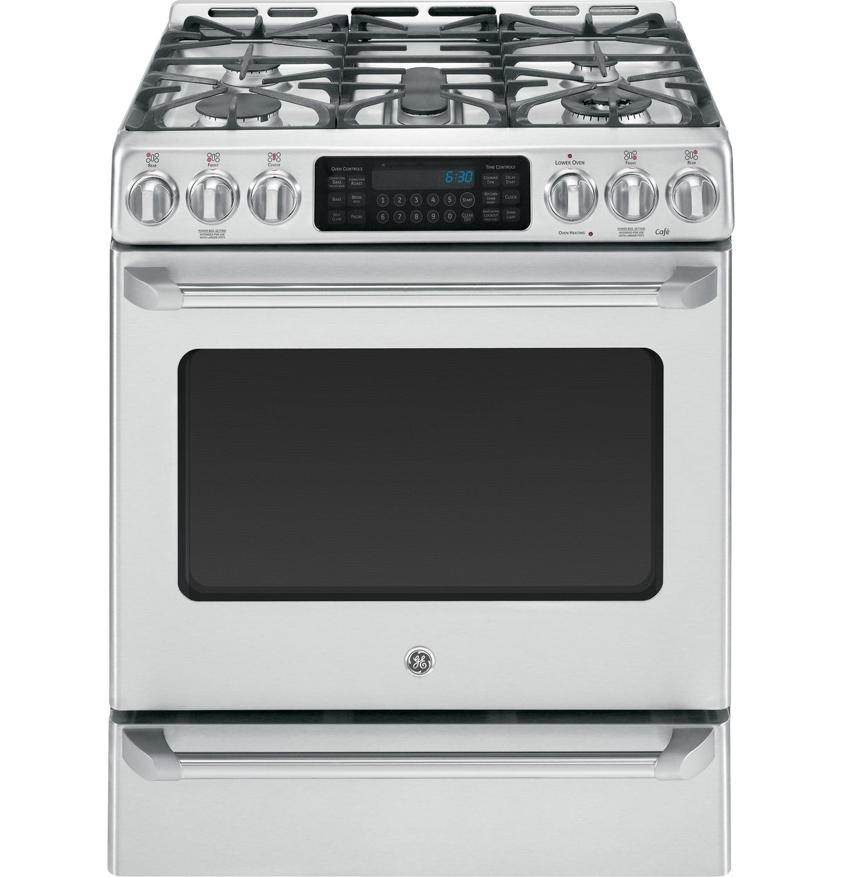 GE Cafe™ Series 30" Slide-In Front Control Range with Baking Drawer