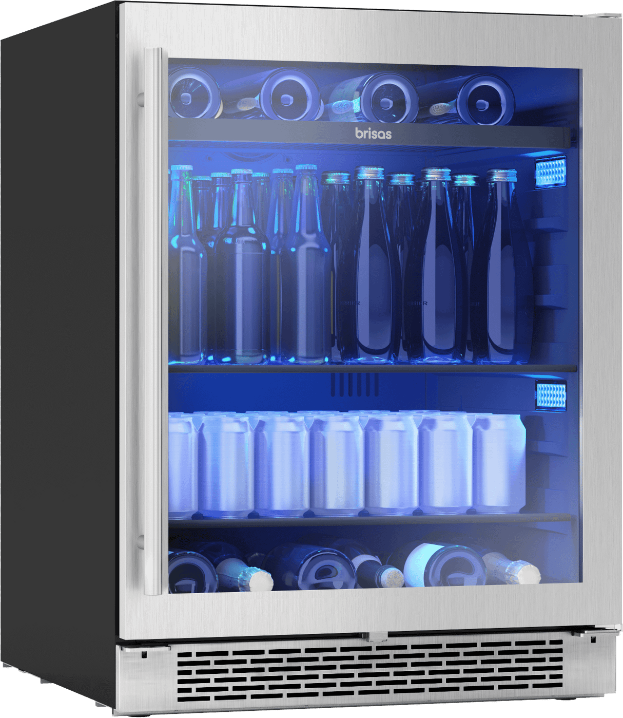 Brisas Bev Cooler, 24in UC, SS+Glass, 1Z, ADA