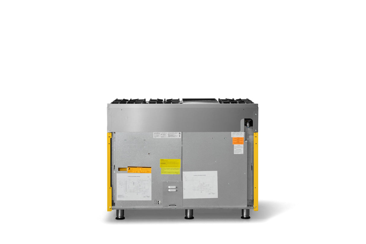 48"W. Dual Fuel Range (Burner: 6g, Finish: Daffodil, Trim: Polished Chrome, Fuel: Natural Gas)