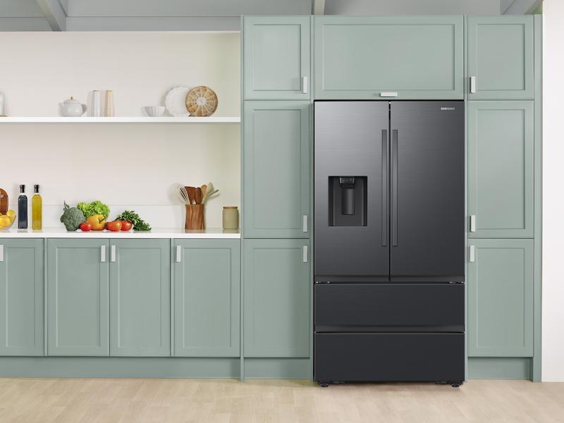 30 cu. ft. Mega Capacity 4-Door French Door Refrigerator with Four Types of Ice in Matte Black Steel