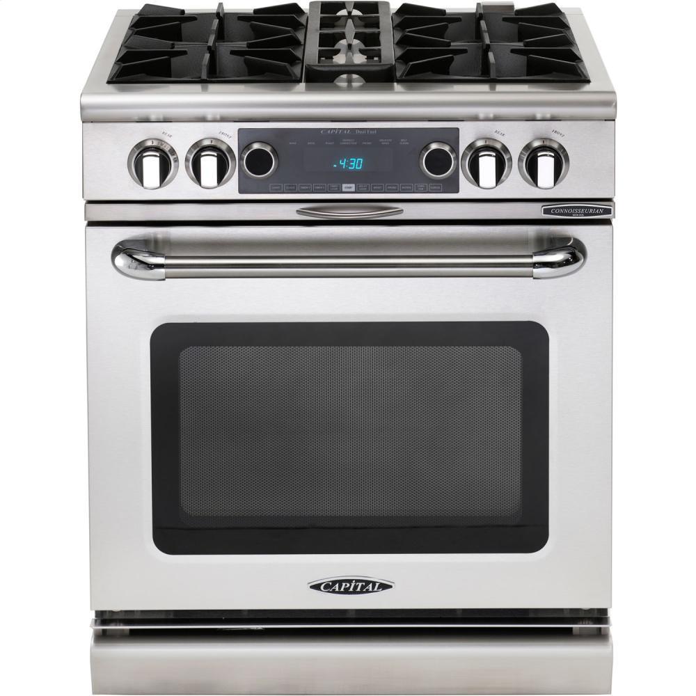 30" 4 Burner Gas Convection Range, Dual Fuel, Self Clean
