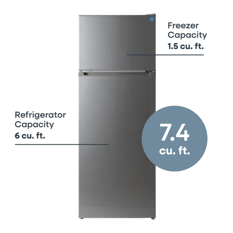 Element 21.3 in. 7.4 cu. ft. Compact Top Freezer Refrigerator - Stainless Steel