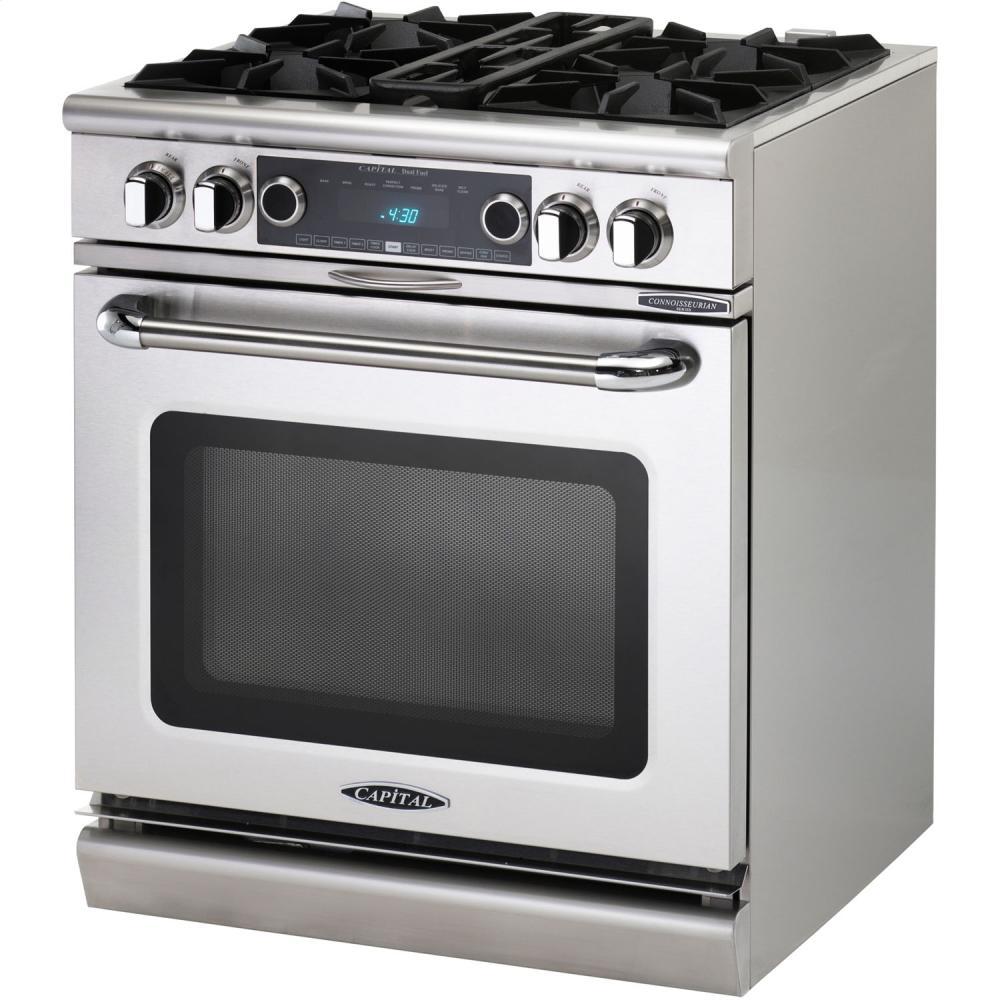 30" 4 Burner Gas Convection Range, Dual Fuel, Self Clean
