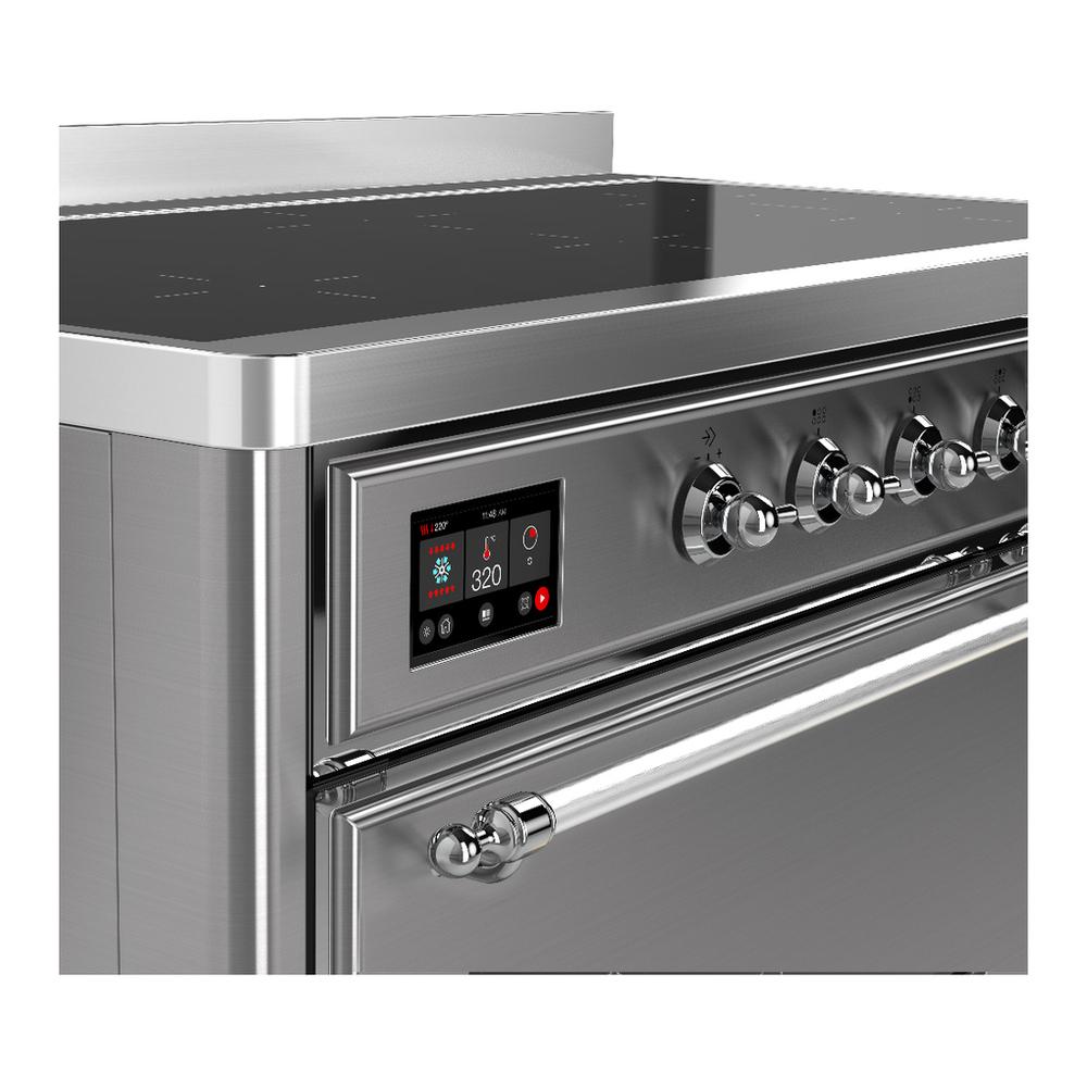ILVE UMIB48QNR3SSC Majestic III 48 inch Induction Range with 6 Elements, 5.02 cu. ft. Total Oven Capacity (Solid Door, Stainless Steel, Chrome)