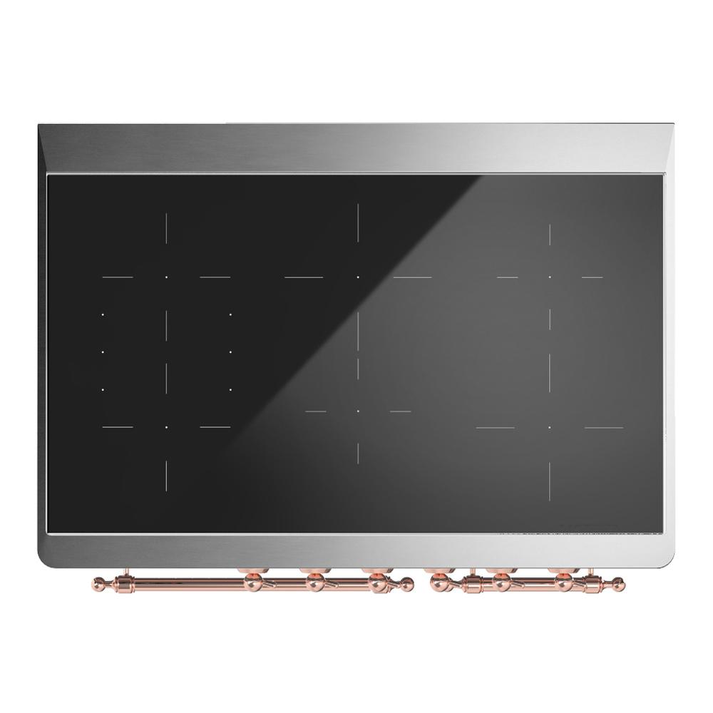 ILVE UMDIB40QNR3MBP Majestic III 40 inch Induction Range with 6 Elements, 3.82 cu. ft. Total Oven Capacity (Solid Door, Midnight Blue, Copper)