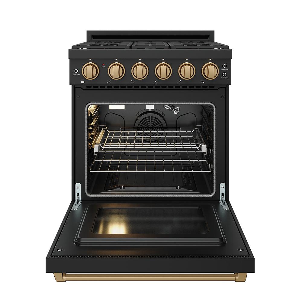 30 Inch Professional Gas With Precision Knob Control In Black/bronze
