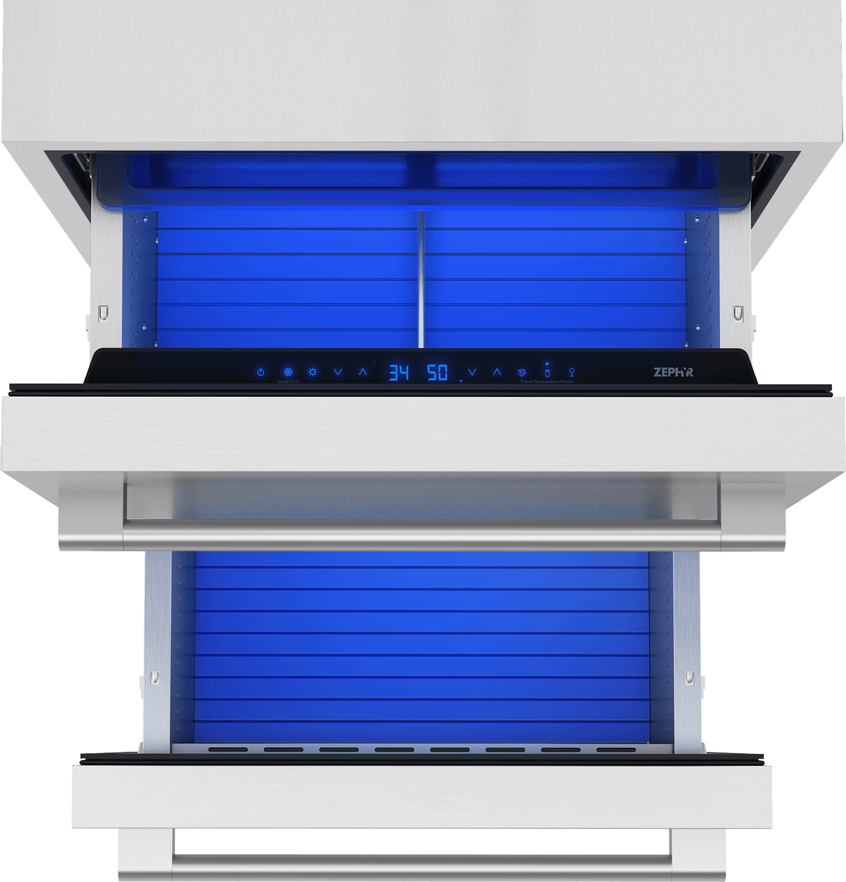 Presrv Refrigerator Drawers, 24in Compact, Outdoor, SS, 2 Zone