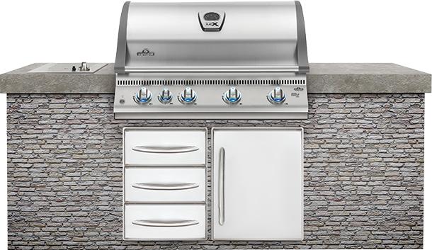 Built-In LEX 605 RBI Stainless Steel with Infrared Bottom and Rear Burners