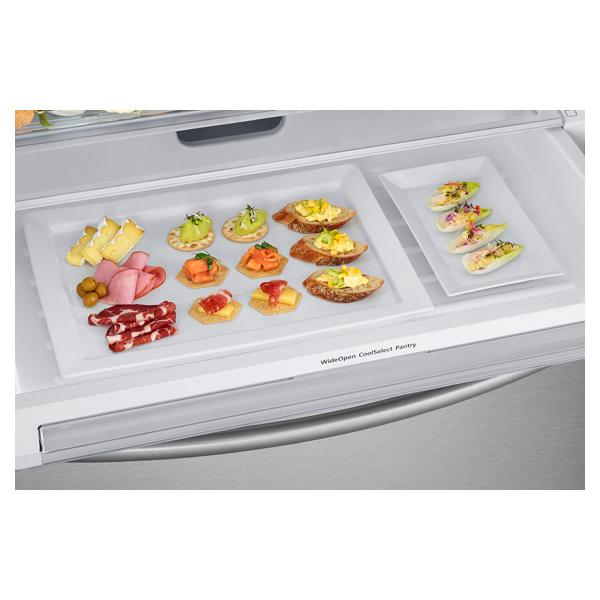 36" Wide, 30 cu. ft. Capacity 3-Door French Door Food ShowCase Refrigerator with Dual Ice Maker (Stainless Steel)