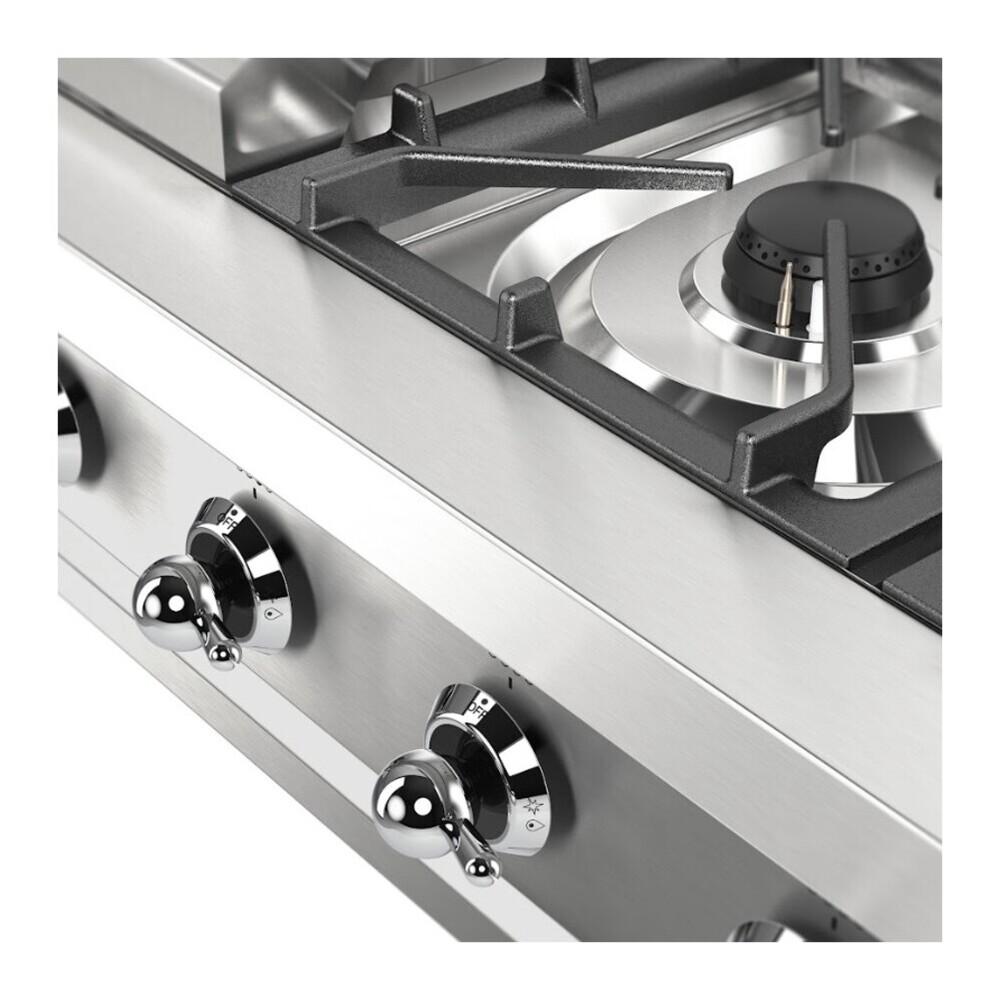 ILVE UHCP36FNSSCLP Nostalgie II 36 inch Built-In Gas Rangetop with 6 Burners and Griddle, in Stainless Steel (Liquid Propane, Chrome)
