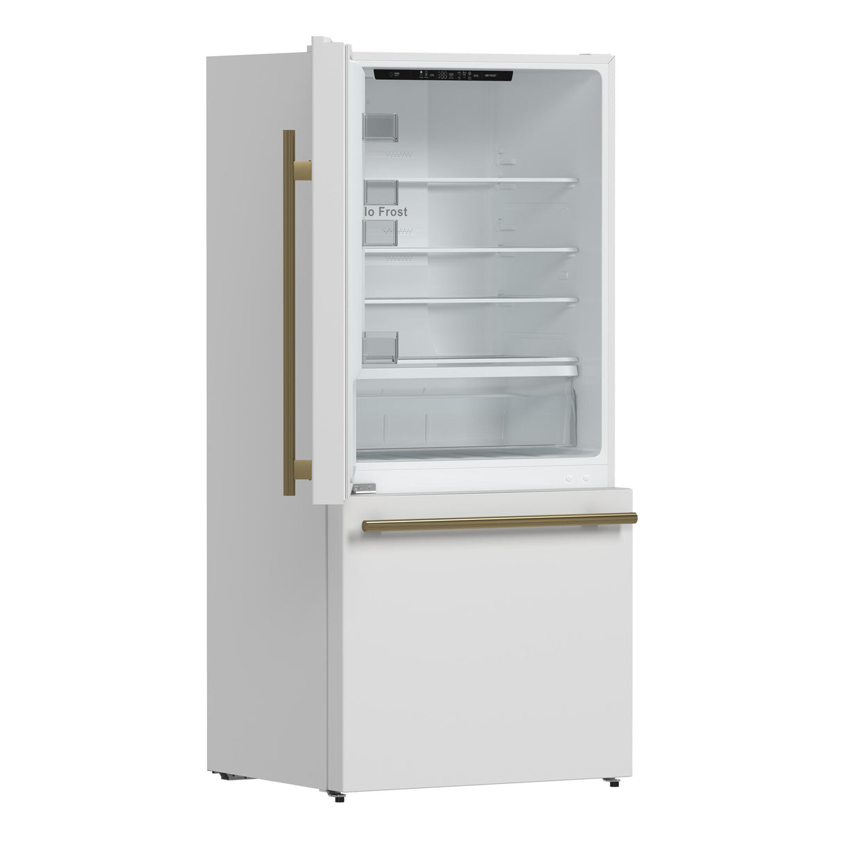 Forno Milano 2-Piece 62-Inch Freestanding Dual Bottom Freezer Refrigerator, White - 34.4 cu.ft, Touch Control, Ice Maker