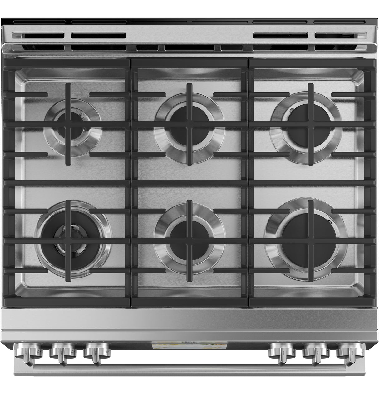 Café™ 30" Smart Slide-In, Front-Control, Dual-Fuel Range in Platinum Glass