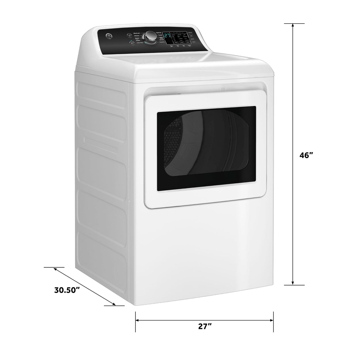 GE® 7.4 cu. ft. Capacity Electric Dryer with Up To 120 ft. Venting and Sensor Dry