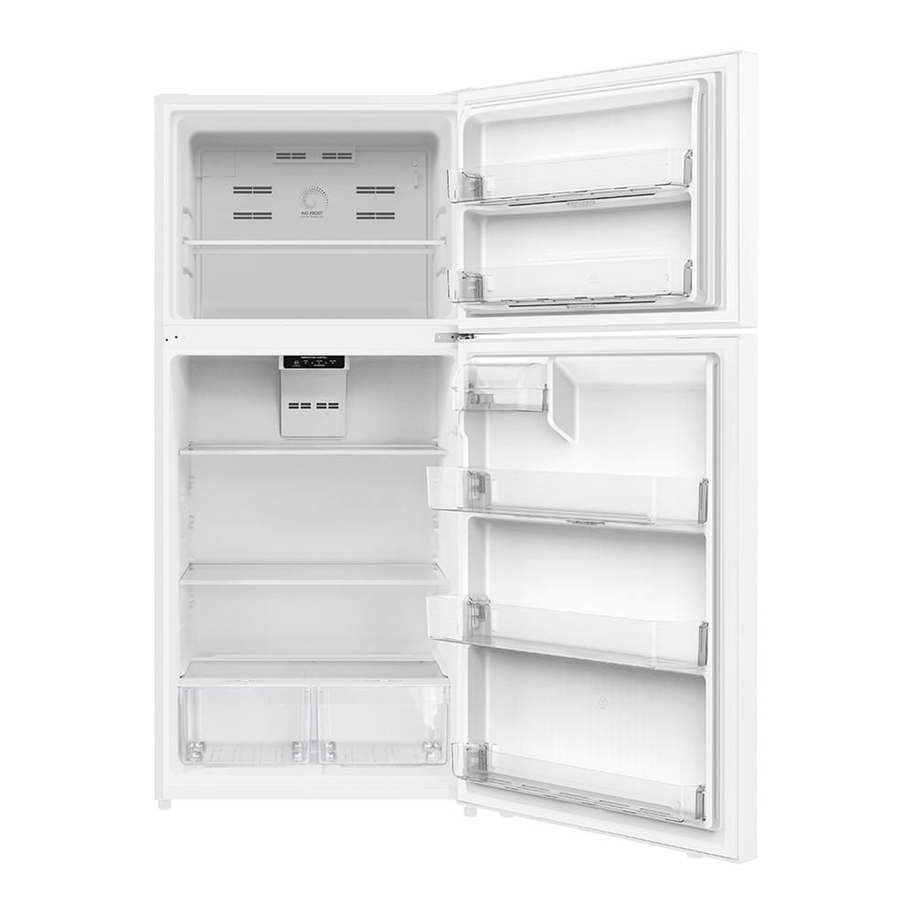 Verona VEFTF3018RWH 30 inch Top Freezer Refrigerator with 18.1 cu. ft. Total Capacity, LED Lighting, Reversible Doors, Gallon Door Storage, Recessed Handle, Energy Star (White)