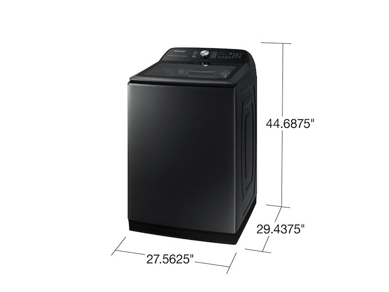 5.2 cu. ft. Large Capacity Smart Top Load Washer with Super Speed Wash in Brushed Black