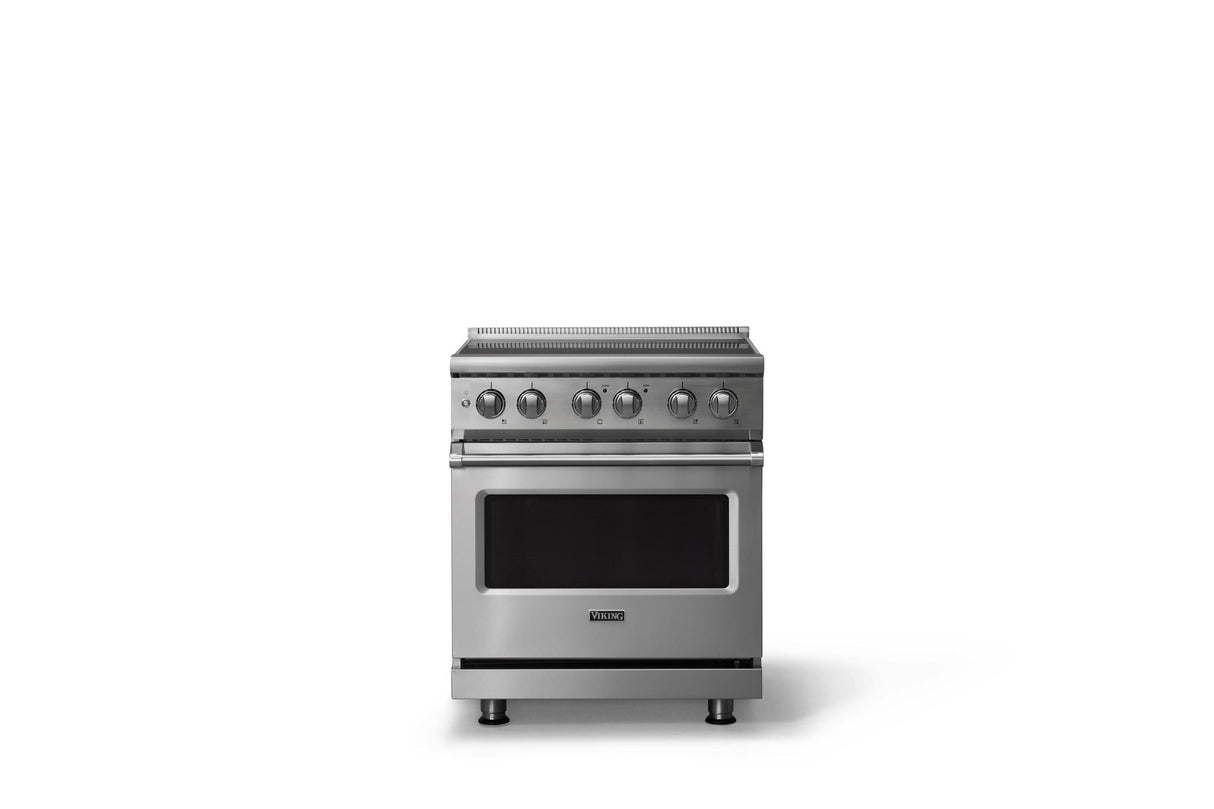 30"W. Induction Range (Finish: Stainless Steel, Trim: Polished Chrome)