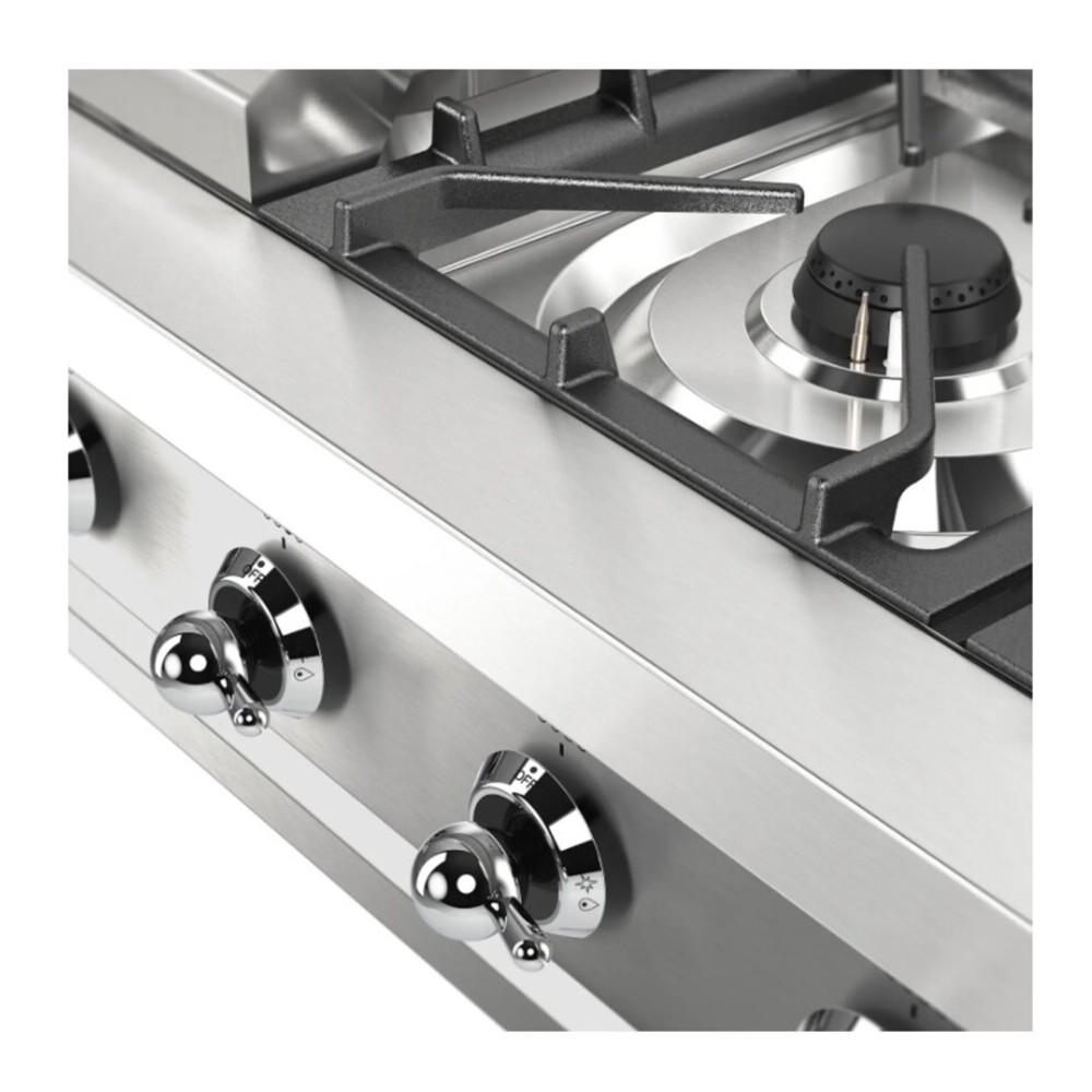 ILVE UHCP48FNSSC Nostalgie II 48 inch Built-In Gas Rangetop with Griddle, in Stainless Steel (Natural Gas, Chrome)