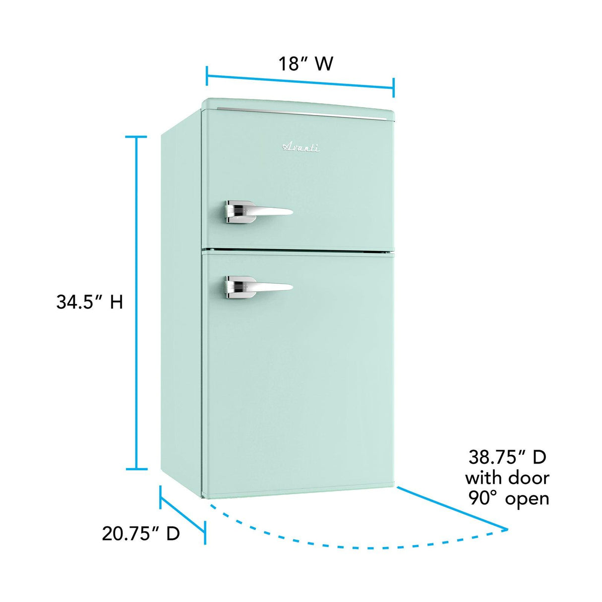 Avanti 3.1 Cu. Ft. Retro Compact Refrigerator - Robin's Egg Blue