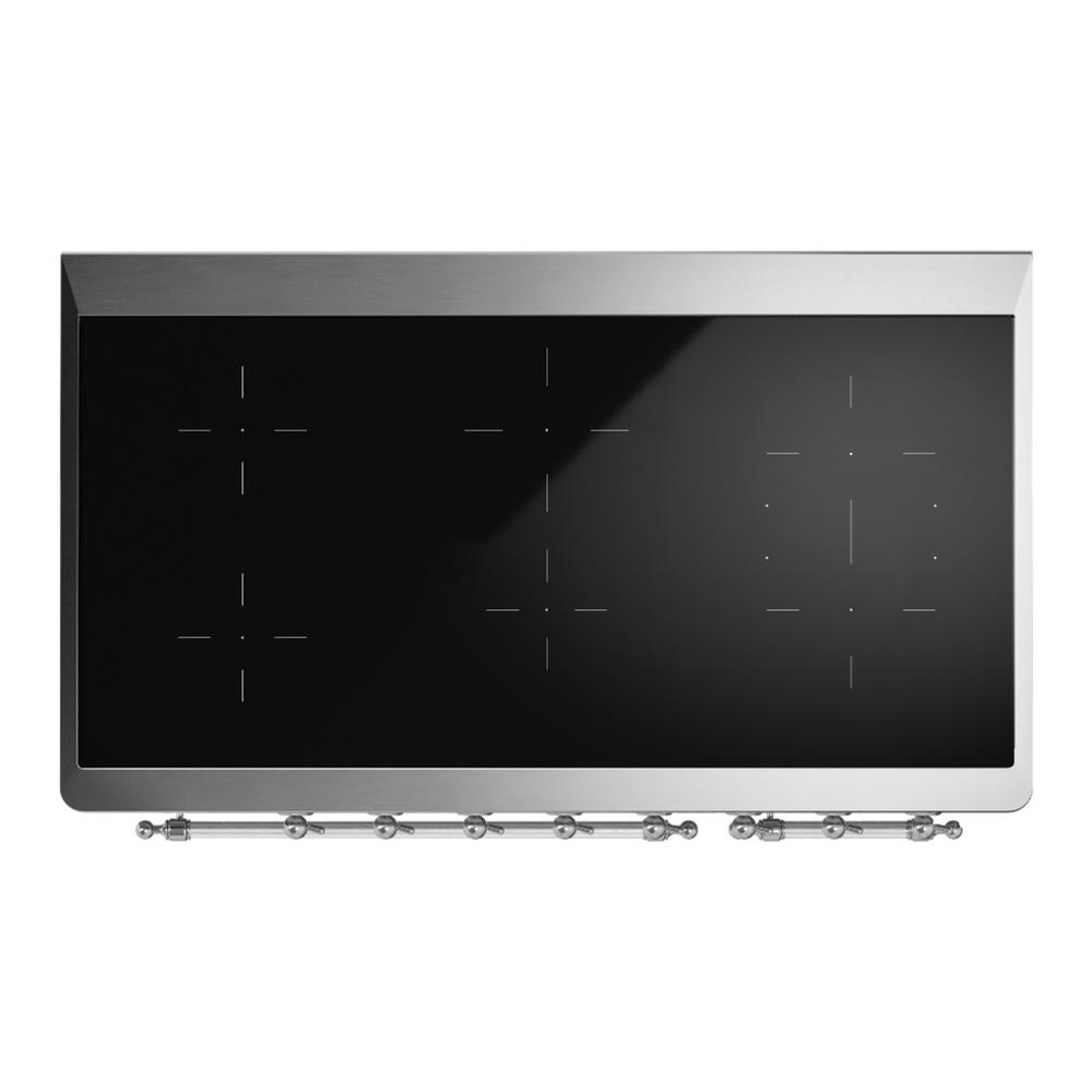 ILVE UMIB48NR3BKC Majestic III 48 inch Induction Range with 6 Elements, 5.02 cu. ft. Total Oven Capacity (Triple Glass Door, Glossy Black, Chrome)