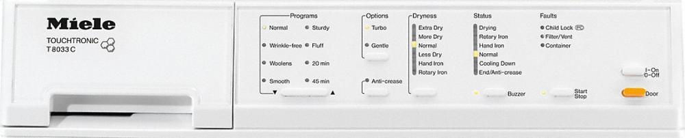 T 8033 C Condenser dryers with PerfectDry for precision drying and gentle treatment of your textiles.