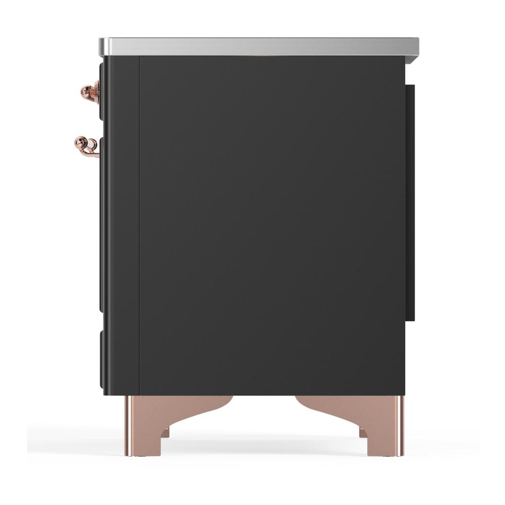 ILVE UMIB36NR3MGP Majestic III 36 inch Induction Range with 6 Elements, 3.5 cu. ft. Total Oven Capacity (Triple Glass Door, Graphite Matte, Copper)