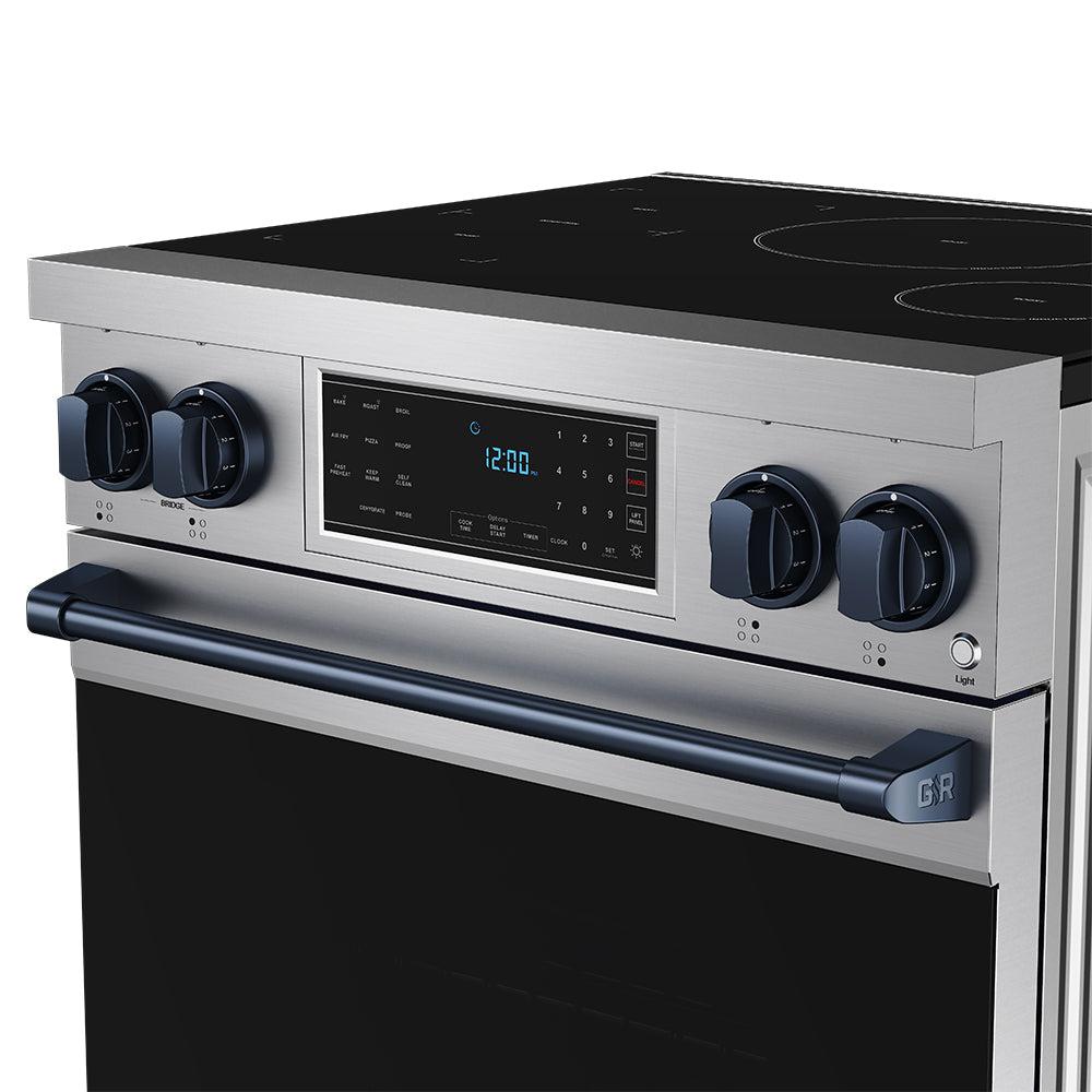 30 Inch Professional Induction Range With Tilt Panel Touch Control In Stainless Steel and Blue Gordon Ramsay Series