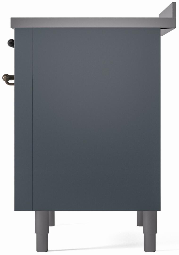 Nostalgie II 36 Inch Electric Freestanding Range in Blue Grey with Bronze Trim