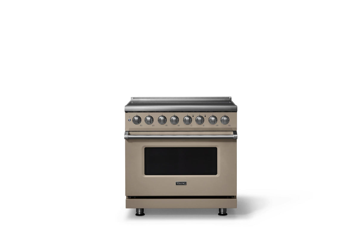 36"W. Induction Range (Finish: Nantucket, Trim: Polished Chrome)