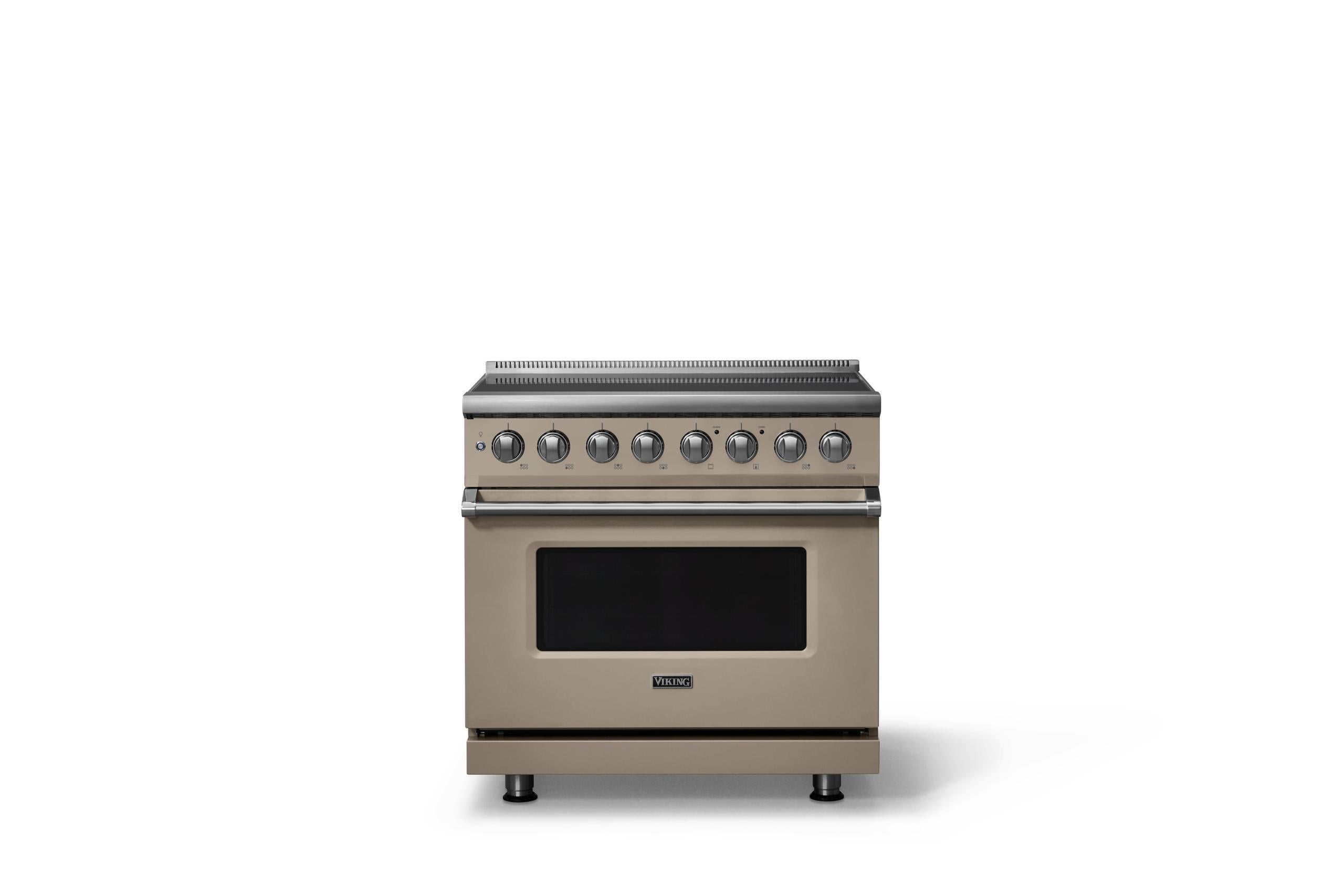 36"W. Induction Range (Finish: Nantucket, Trim: Polished Chrome)