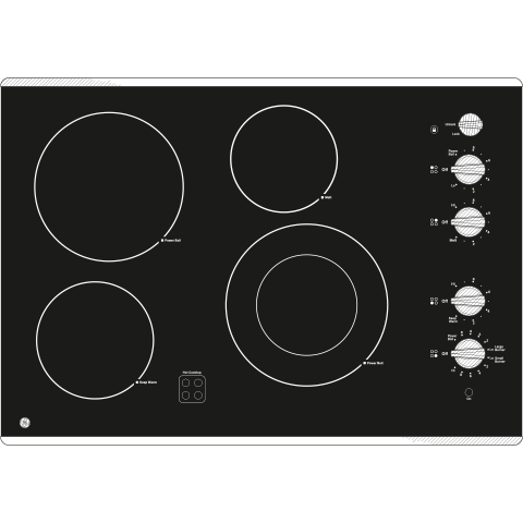 GE® 30" Built-In Knob Control Electric Cooktop