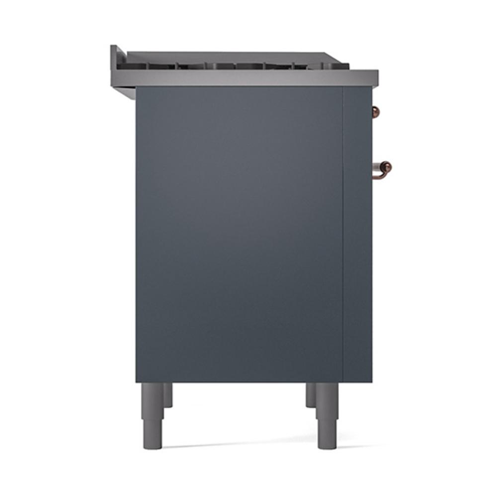 ILVE UN36FQNMPBGP Nostalgie II Noblesse 36 inch Dual Fuel Range (Natural Gas, Solid Door, Blue Grey, Copper)