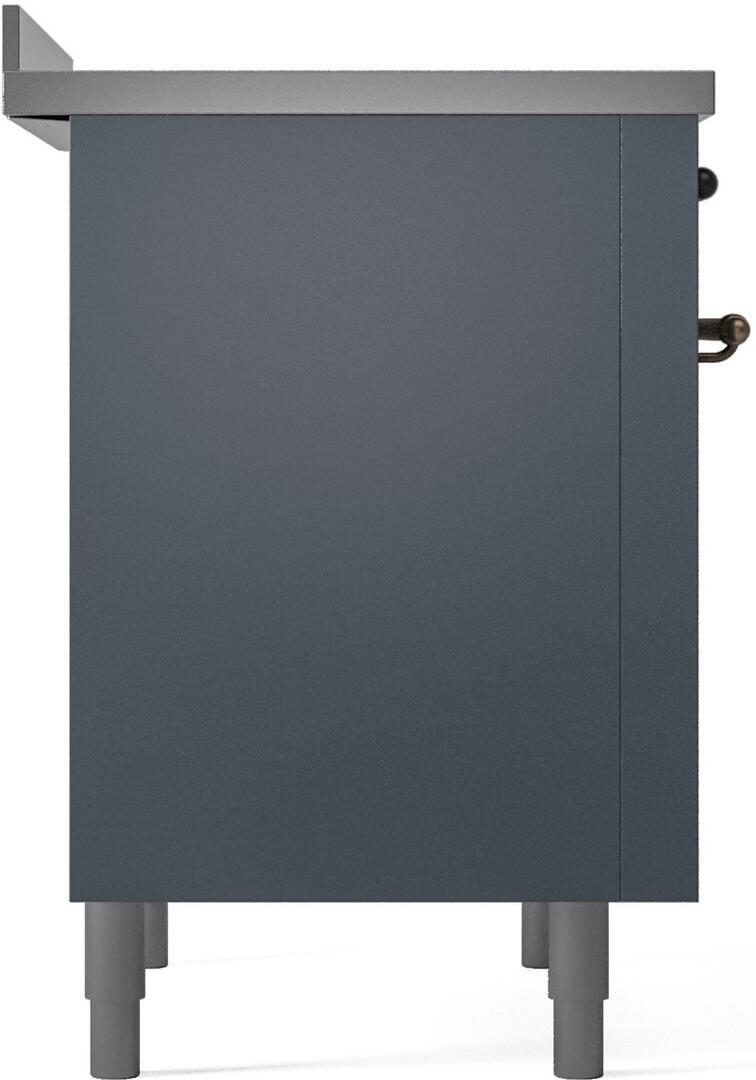 Nostalgie II 36 Inch Electric Freestanding Range in Blue Grey with Bronze Trim