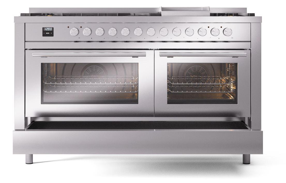 Professional Plus II 60 Inch Dual Fuel Liquid Propane Freestanding Range in Stainless Steel with Trim