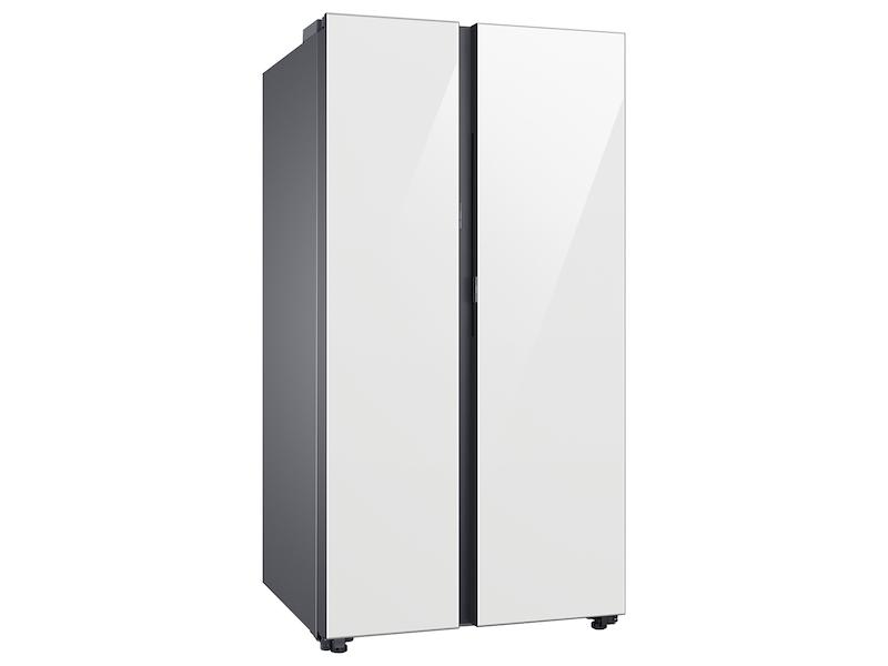 Bespoke Side-by-Side 28 cu. ft. Refrigerator with Beverage Center™ in White Glass