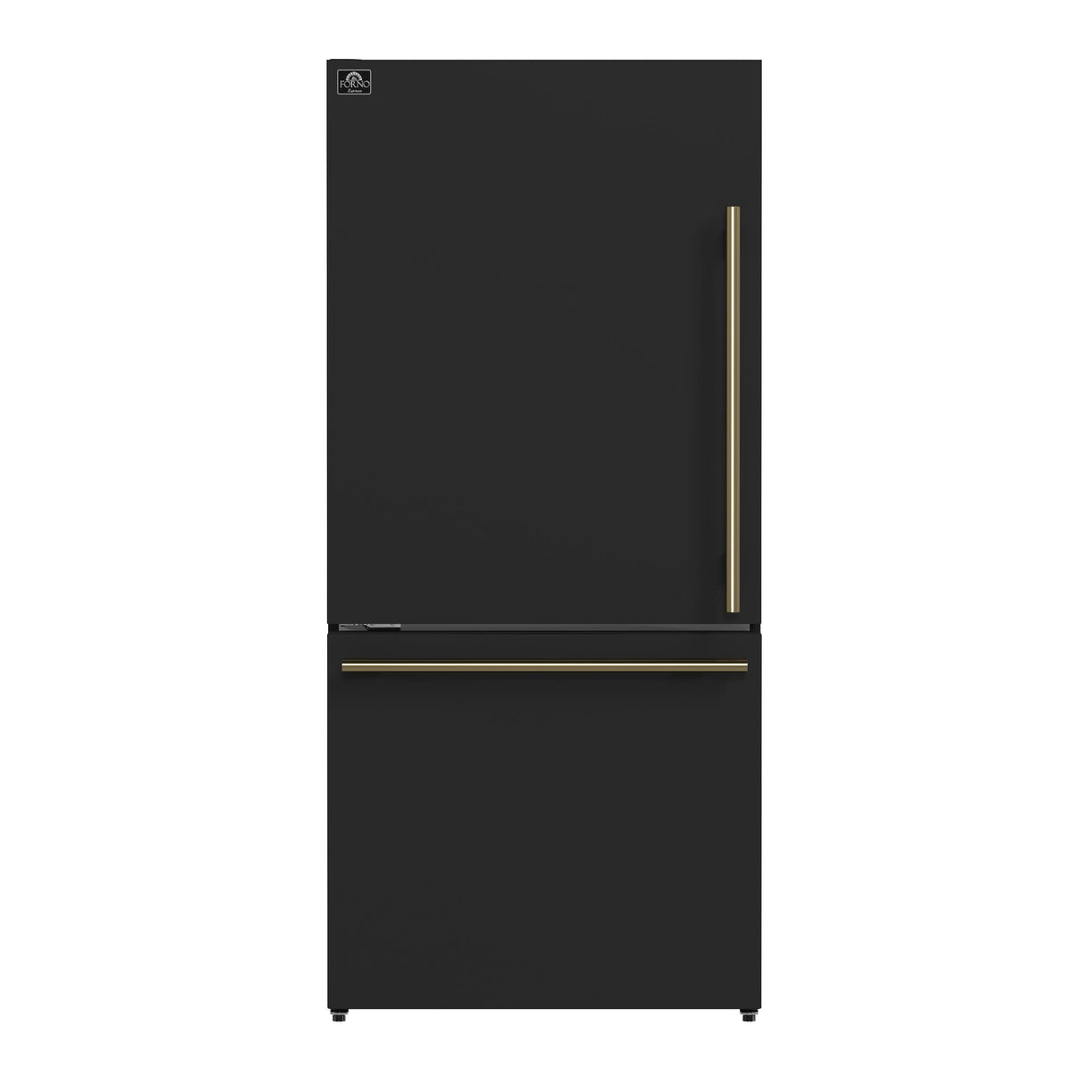 Forno Milano 2-Piece 62-Inch Freestanding Dual Bottom Freezer Refrigerator in Black - 34.4 cu.ft, Touch Control, Ice Maker