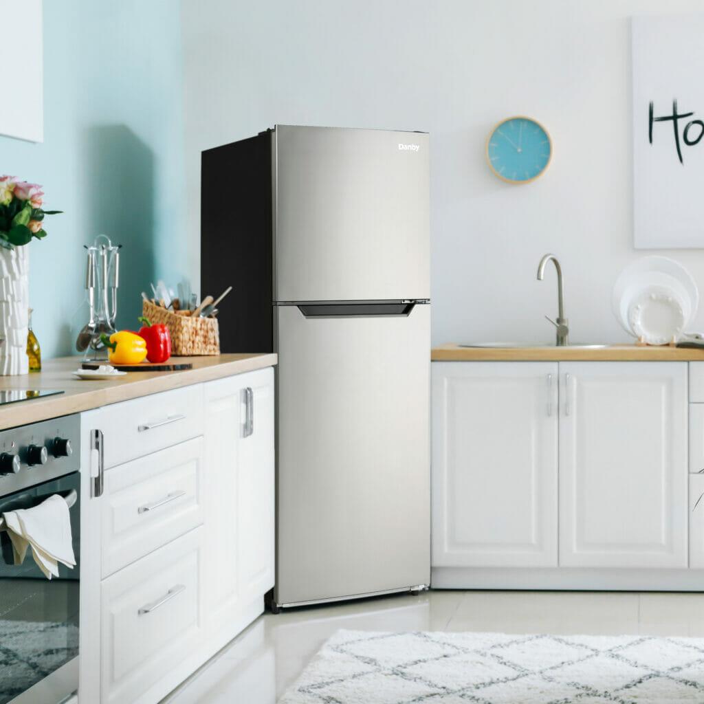 Danby 10.1 cu. ft. Top Mount Apartment Size Fridge in Stainless Steel Look