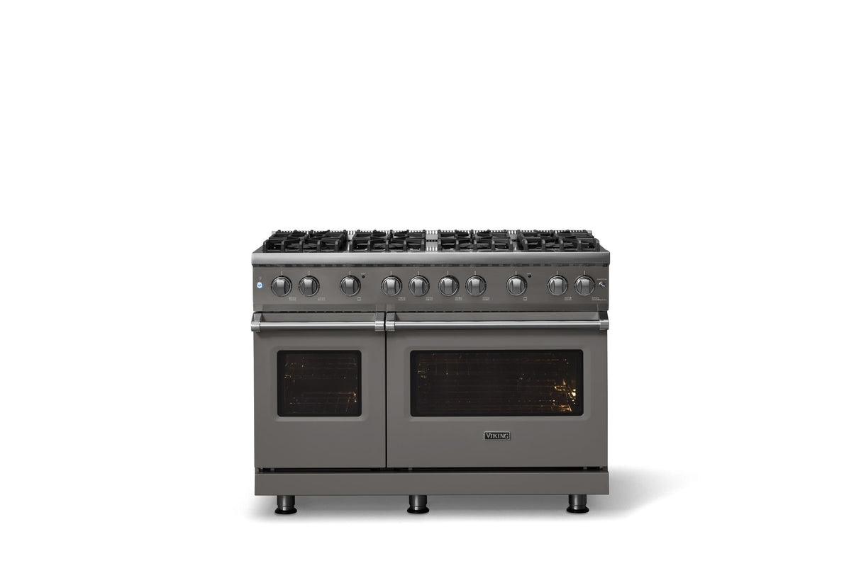 48"W. Sealed Burner Gas Range (Burner: 8b, Finish: Damascus Gray, Trim: Polished Chrome, Fuel: Natural Gas)