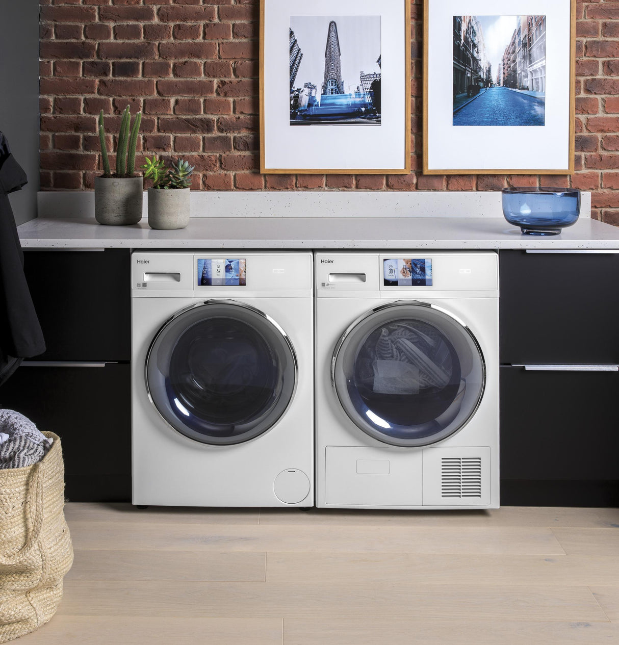 Haier ENERGY STAR® 4.1 cu.ft. Capacity Smart 24" Ventless Condenser Frontload Electric Dryer with Stainless Steel Basket