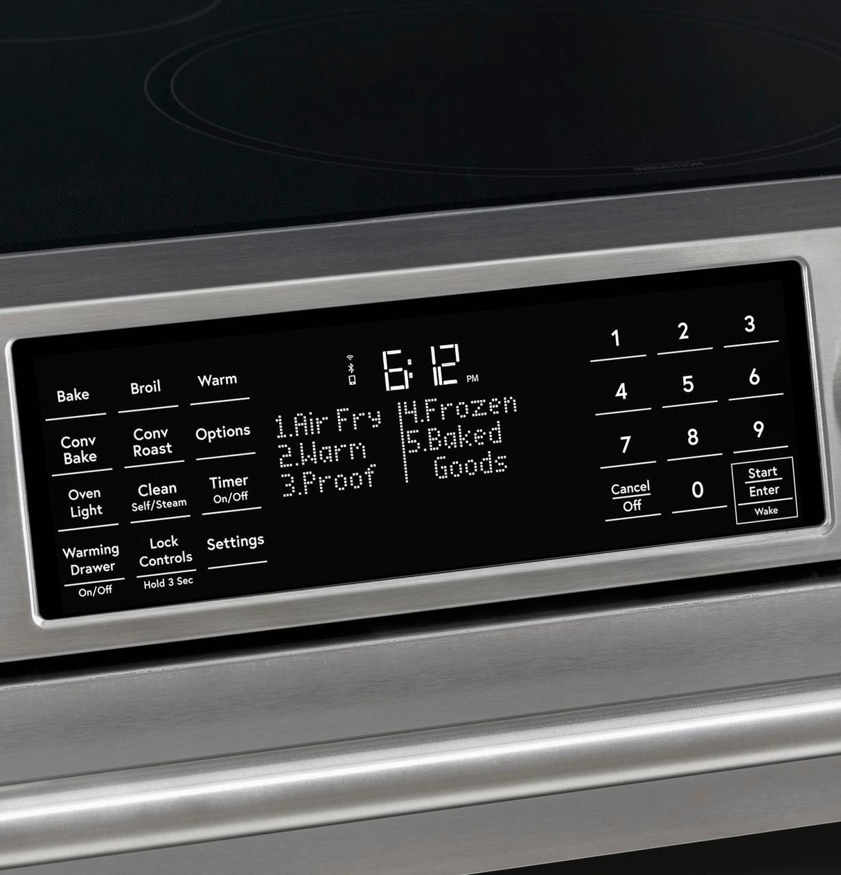 Café™ 30" Smart Slide-In, Front-Control, Induction and Convection Range in Platinum Glass
