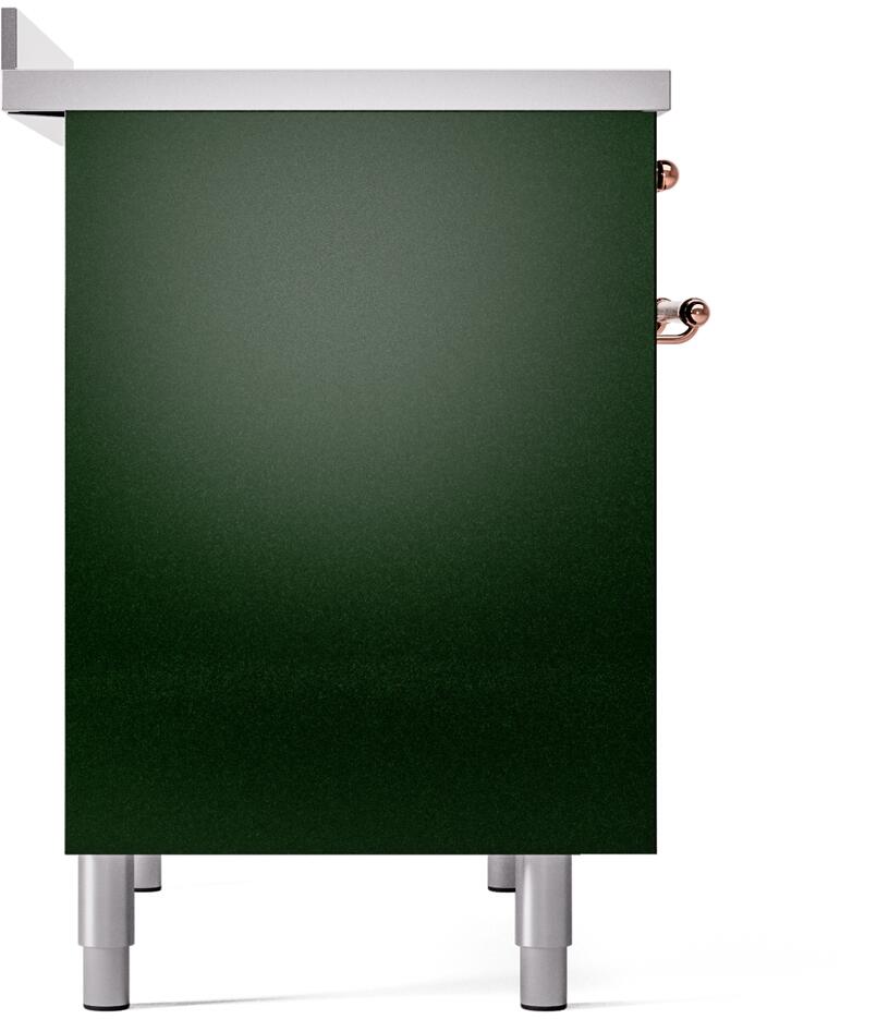 Nostalgie II 40 Inch Electric Freestanding Range in Emerald Green with Copper Trim