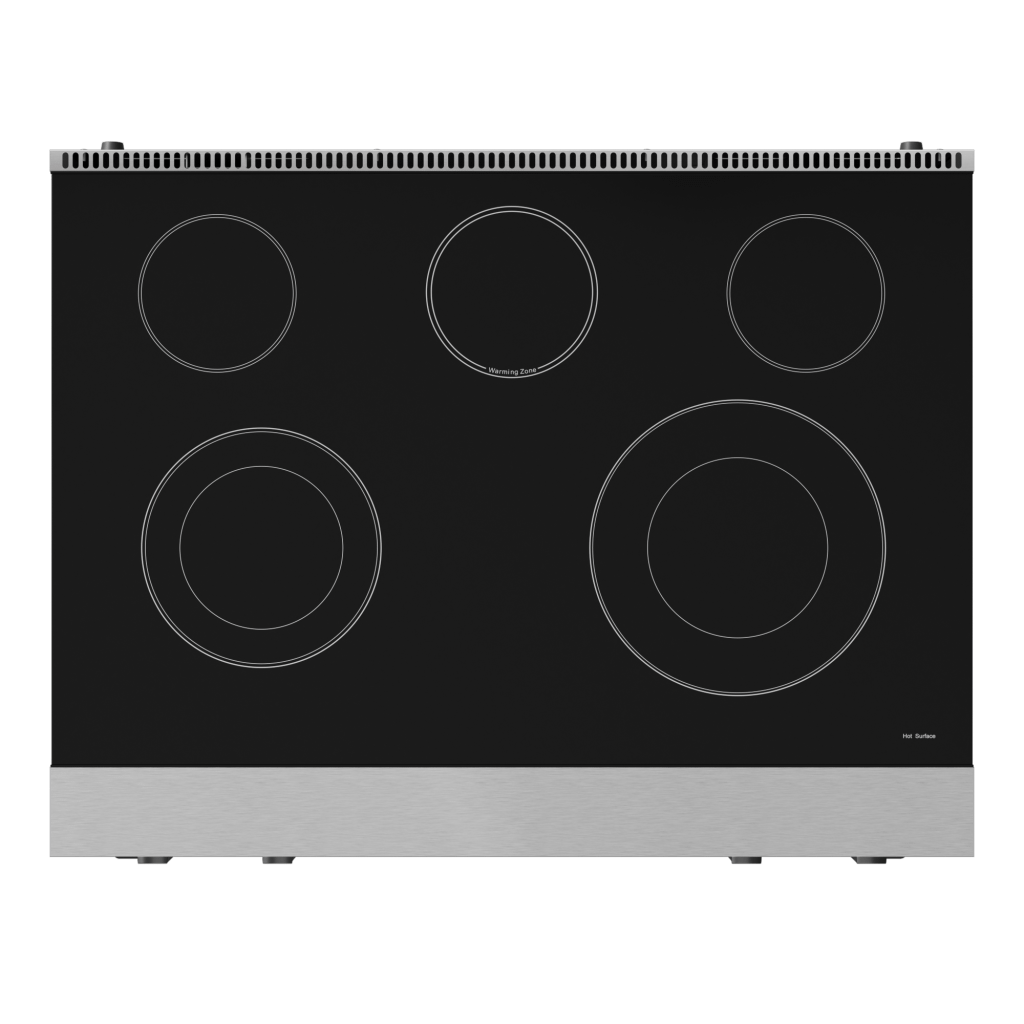 36 Inch Professional Electric Range With Tilt Panel Touch Control In Stainless Steel/black Gordon Ramsay Series