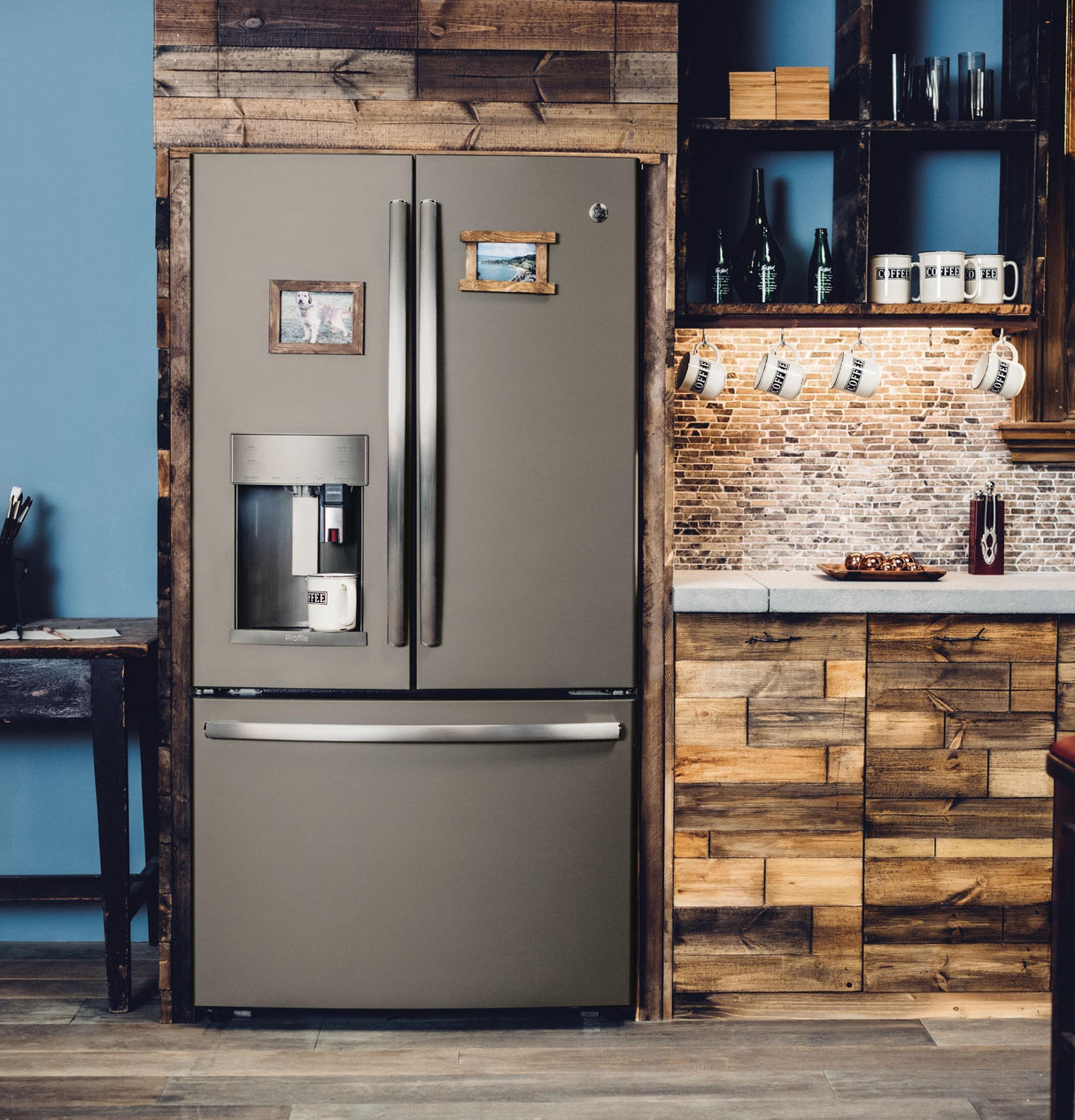 GE Profile™ Series ENERGY STAR® 22.2 Cu. Ft. Counter-Depth French-Door Refrigerator with Keurig® K-Cup® Brewing System