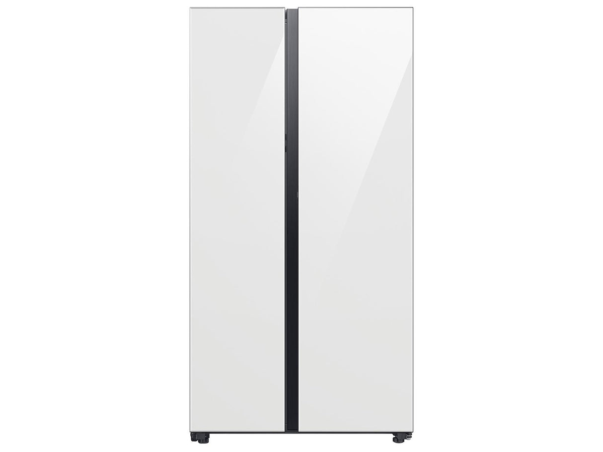 Bespoke Side-by-Side 28 cu. ft. Refrigerator with Beverage Center™ in White Glass