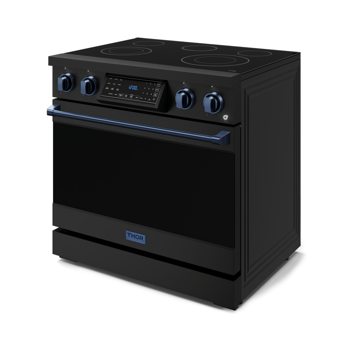36 Inch Professional Electric Range With Tilt Panel Touch Control In Black/navy Blue Gordon Ramsay Series