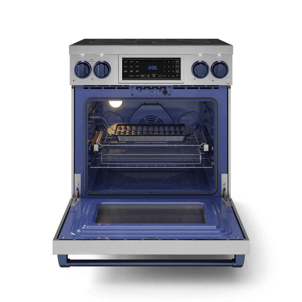 30 Inch Professional Electric Range With Tilt Panel Touch Control In Stainless Steel/navy Blue Gordon Ramsay Series